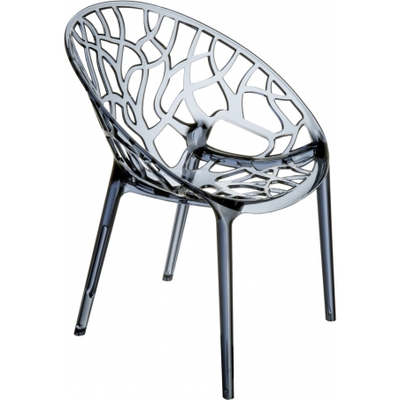 Crystal grey transparent openwork modern chair Siesta