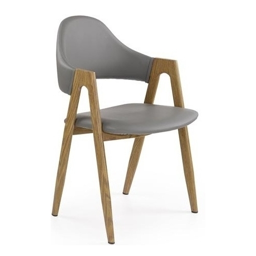 Elbo grey upholstered chair with armrests Halmar
