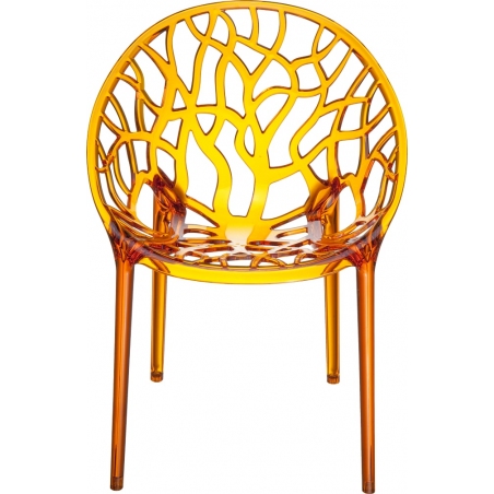 Crystal orange transparent openwork modern chair Siesta