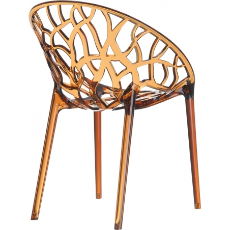 Krzesło ażurowe Crystal Bursztynowy przeźroczysty Siesta