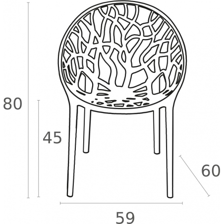 Crystal amber transparent openwork modern chair Siesta