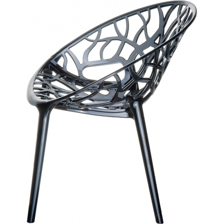 Crystal black transparent openwork modern chair Siesta