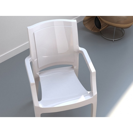 Krzesło plastikowe z podłokietnikami Arthur Białe Siesta