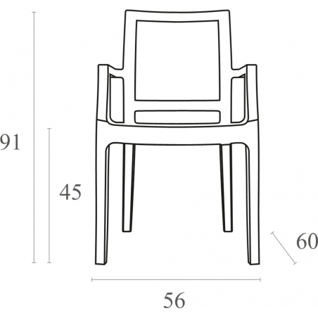 Krzesło z podłokietnikami Arthur Przeźroczyste Siesta