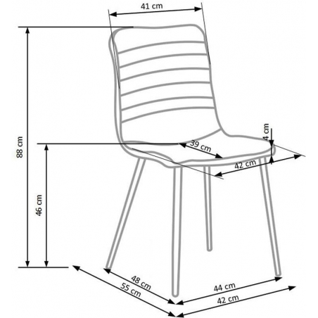 Designerskie Krzesło tapicerowane K251 Popiel Halmar do jadalni, salonu i kuchni.