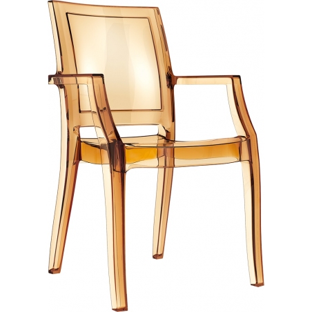 Krzesło z podłokietnikami Arthur Bursztynowy przeźroczysty Siesta