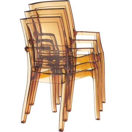 Arthur amber transparent chair with armrests Siesta