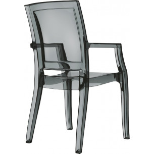 Arthur black transparent chair with armrests Siesta