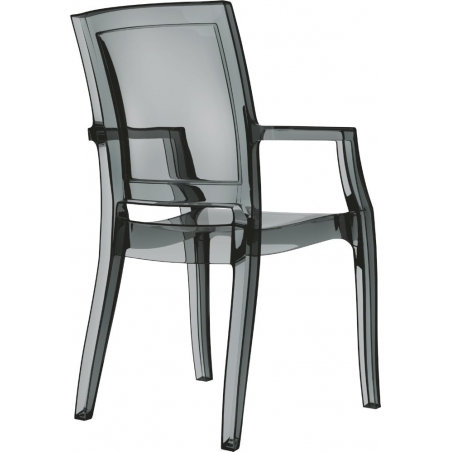 Arthur black transparent chair with armrests Siesta