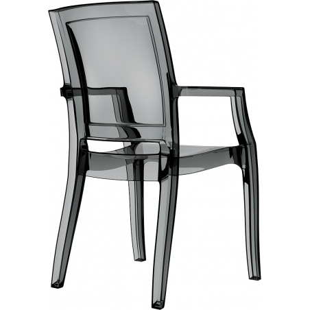 Arthur black transparent chair with armrests Siesta