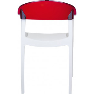 Designerskie Krzesło z podłokietnikami Carmen Armchair White Biały z czerwonym przeźroczystym Siesta do jadalni, kuchni i salonu 2