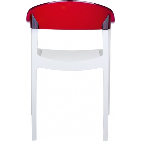 Krzesło z podłokietnikami Carmen Armchair White Biały z czerwonym przeźroczystym Siesta
