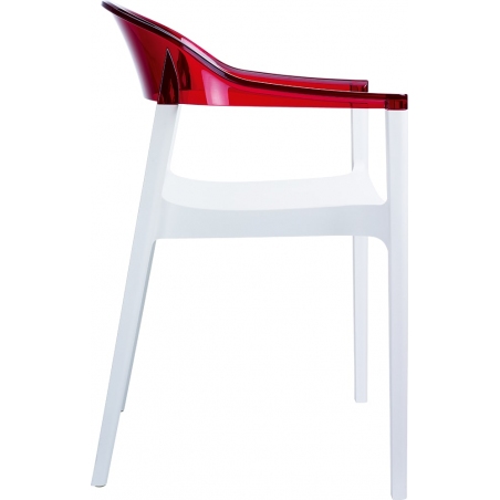 Carmen white&red transparent chair with armrests Siesta