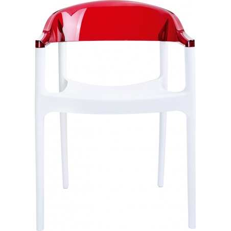 Krzesło z podłokietnikami Carmen Armchair White Biały z czerwonym przeźroczystym Siesta