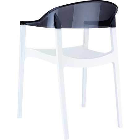 Carmen white&black transparent chair with armrests Siesta
