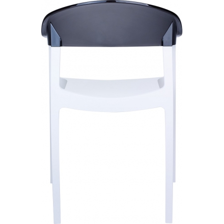 Krzesło z podłokietnikami Carmen Armchair White Biały z czarnym przeźroczystym Siesta