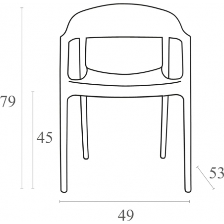 Krzesło z podłokietnikami Carmen Armchair White Biały z czarnym przeźroczystym Siesta