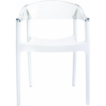 Krzesło z podłokietnikami Carmen Armchair White Biały z przeźroczystym Siesta