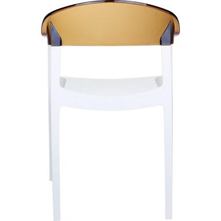 Krzesło z podłokietnikami Carmen Armchair White Biały z bursztynowym przeźroczystym Siesta