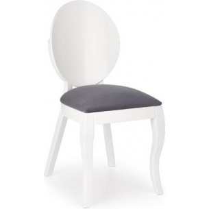 Verdi white upholstered wooden chair Halmar