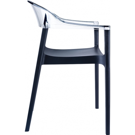 Krzesło z podłokietnikami Carmen Armchair Black Czarny z przeźroczystym Siesta