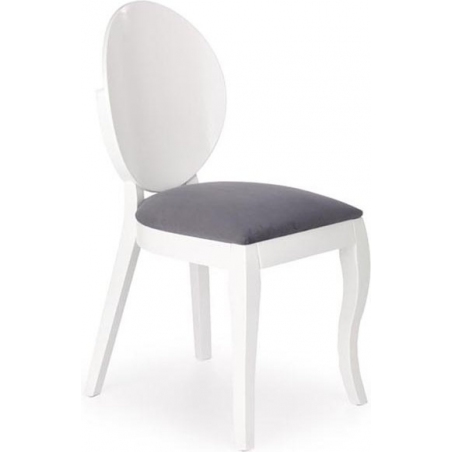 Stylowe Krzesło drewniane tapicerowane Verdi Białe Halmar do jadalni.
