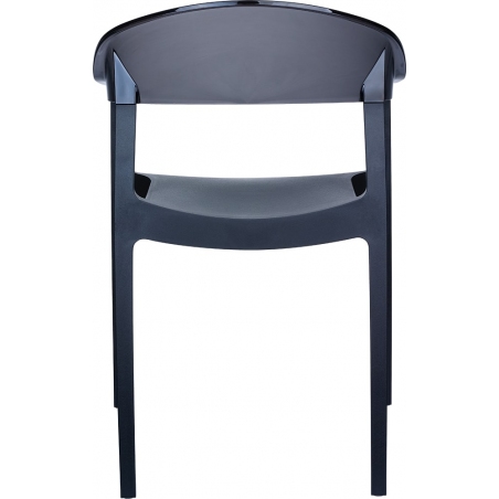 Krzesło z podłokietnikami Carmen Armchair Black Czarny z czarnym przeźroczystym Siesta
