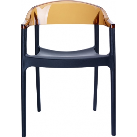Carmen black&amber transparent chair with armrests Siesta