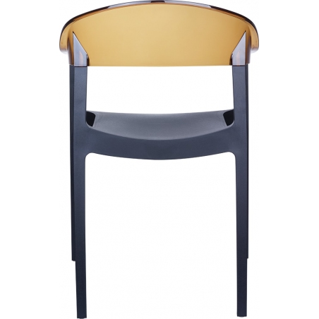 Krzesło z podłokietnikami Carmen Armchair Black Czarny z bursztynowym przeźroczystym Siesta
