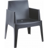 Box black garden chair with armrests Siesta