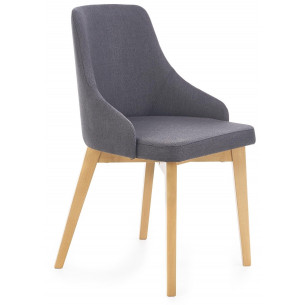 Toledo II graphite upholstered chair with wooden legs Halmar