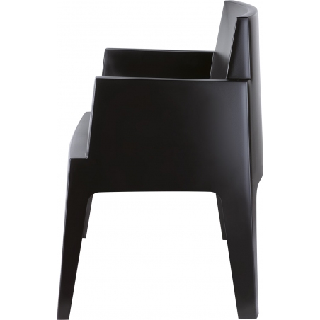 Box black garden chair with armrests Siesta