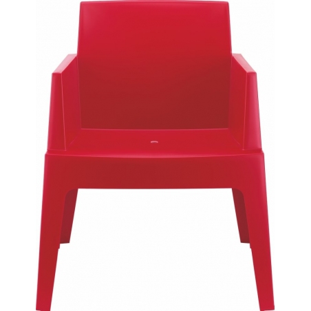 Box red garden chair with armrests Siesta