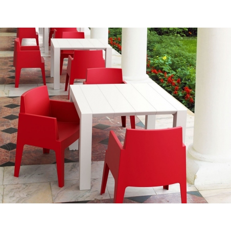 Krzesło ogrodowe z podłokietnikami Box Armchair Czerwone Siesta