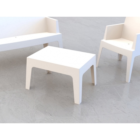 Box white garden chair with armrests Siesta