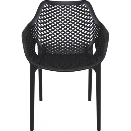 Krzesło ażurowe z podłokietnikami Air XL Czarne Siesta