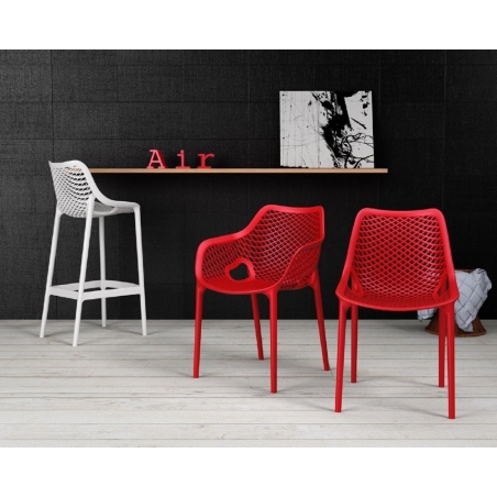 Air XL red openwork chair with armrests Siesta
