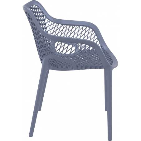 Krzesło ażurowe z podłokietnikami Air XL Ciemno szare Siesta