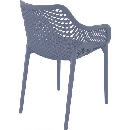 Air XL dark grey openwork chair with armrests Siesta