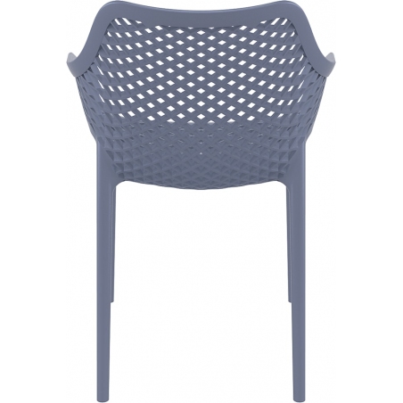 Krzesło ażurowe z podłokietnikami Air XL Ciemno szare Siesta