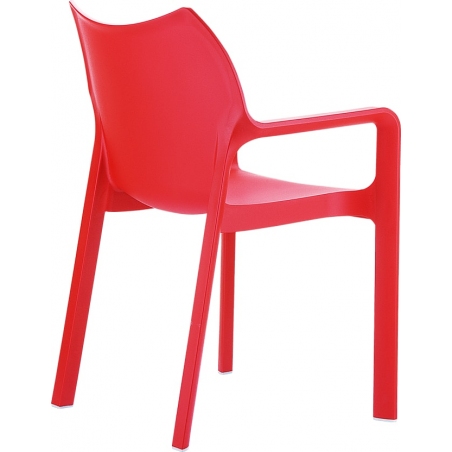 Diva red garden chair with armrests Siesta
