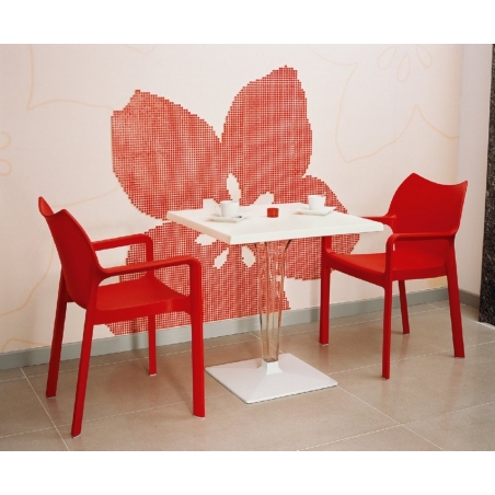 Krzesło ogrodowe z podłokietnikami Diva Armchair Czerwone Siesta