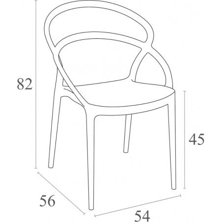 Krzesło z tworzywa Pia Ciemno szare Siesta