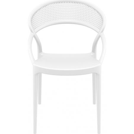 Krzesło plastikowe z podłokietnikami Sunset Białe Siesta
