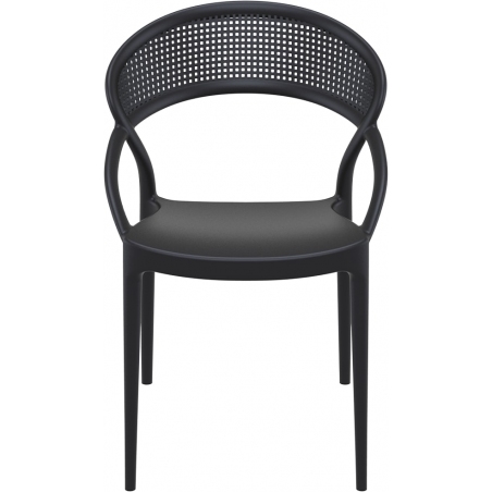 Krzesło plastikowe z podłokietnikami Sunset Czarne Siesta