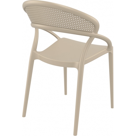 Krzesło plastikowe z podłokietnikami Sunset Beżowe Siesta