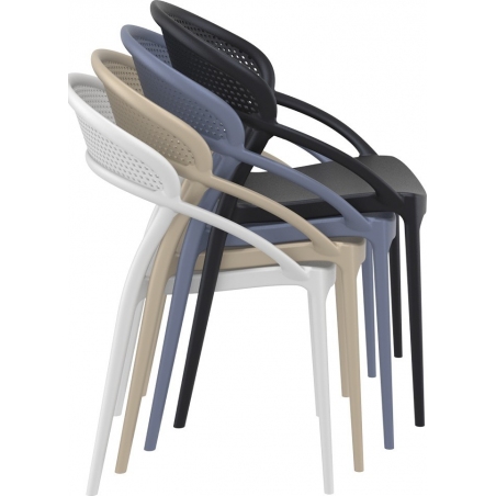 Krzesło plastikowe z podłokietnikami Sunset Beżowe Siesta
