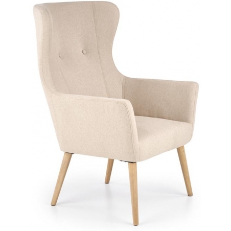 Cotto beige scandinavian armchair with wooden legs Halmar