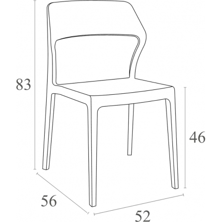 Snow black polypropylene chair Siesta
