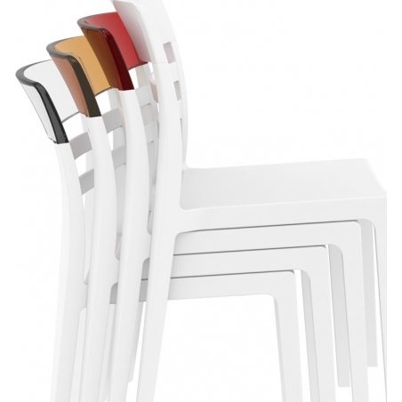 Krzesło z tworzywa Moon Biały z przeźroczystym Siesta